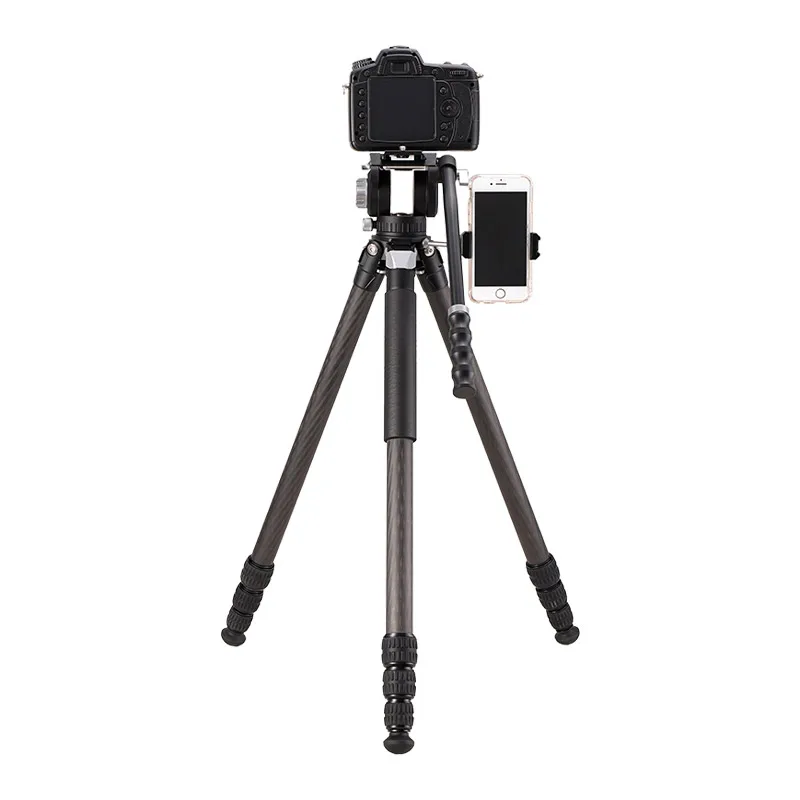 Portable T888 Carbon Fiber Foot Tube Aluminum Alloy Camera Pan Foldable Camera Tripod Stand For Phone Camera