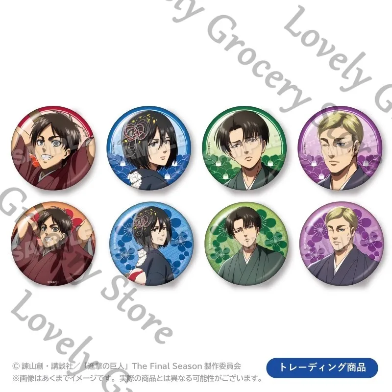

57mm Anime Erwin Smith Eren Jaeger Attack on Titan Levi Ackerman Shingeki No Kyojin Mikasa·Ackerman Cosplay Cartoon Badge Gift