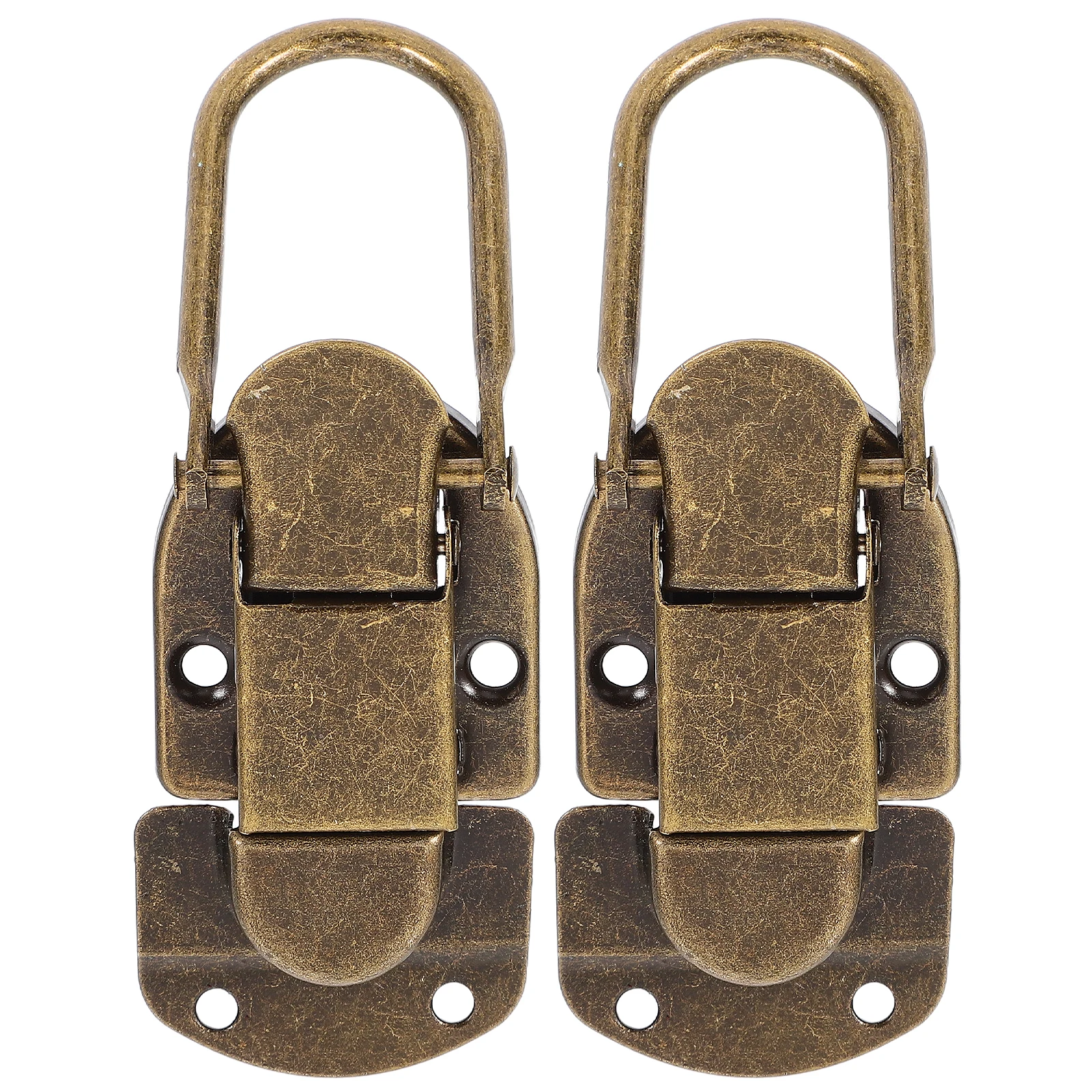 

2 Pcs Makeup Box Lock Kitchen Cabinet Latches Self-locking Metal Decorative Buckles