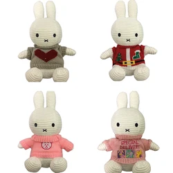 25cm White Rabbit Doll Toy with Clothes Kids Sleeping Back Cushion Cute Stuffed Bunny Baby Accompany Doll Companion Appease Toys