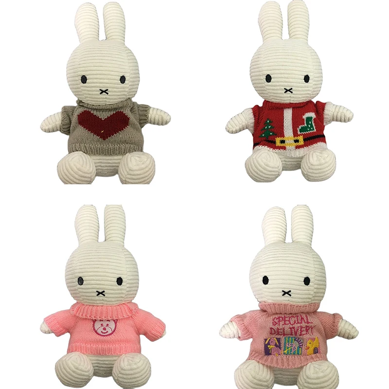 흰색 토끼 인형 장난감, 25cm 옷, 어린이 슬리핑 백 쿠션, 귀여운 박제 토끼 아기 동행 인형, 동행 완구