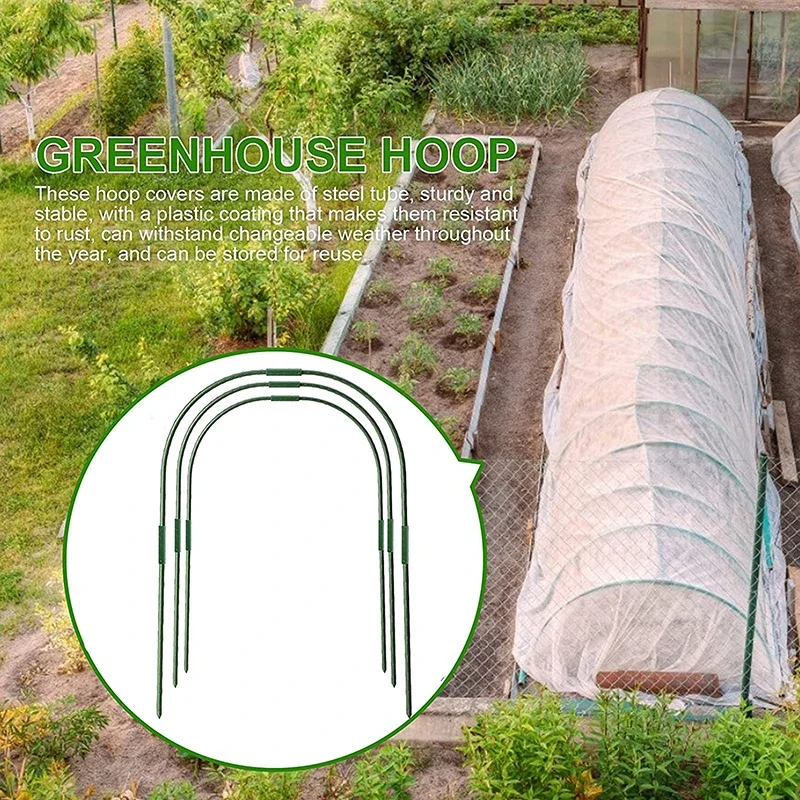 Greenhouse Plant Support Stakes Covers Garden Connecting Hoops Raised Beds Netting, Planting Tunnel Support Frame Decor 1/3/6pcs