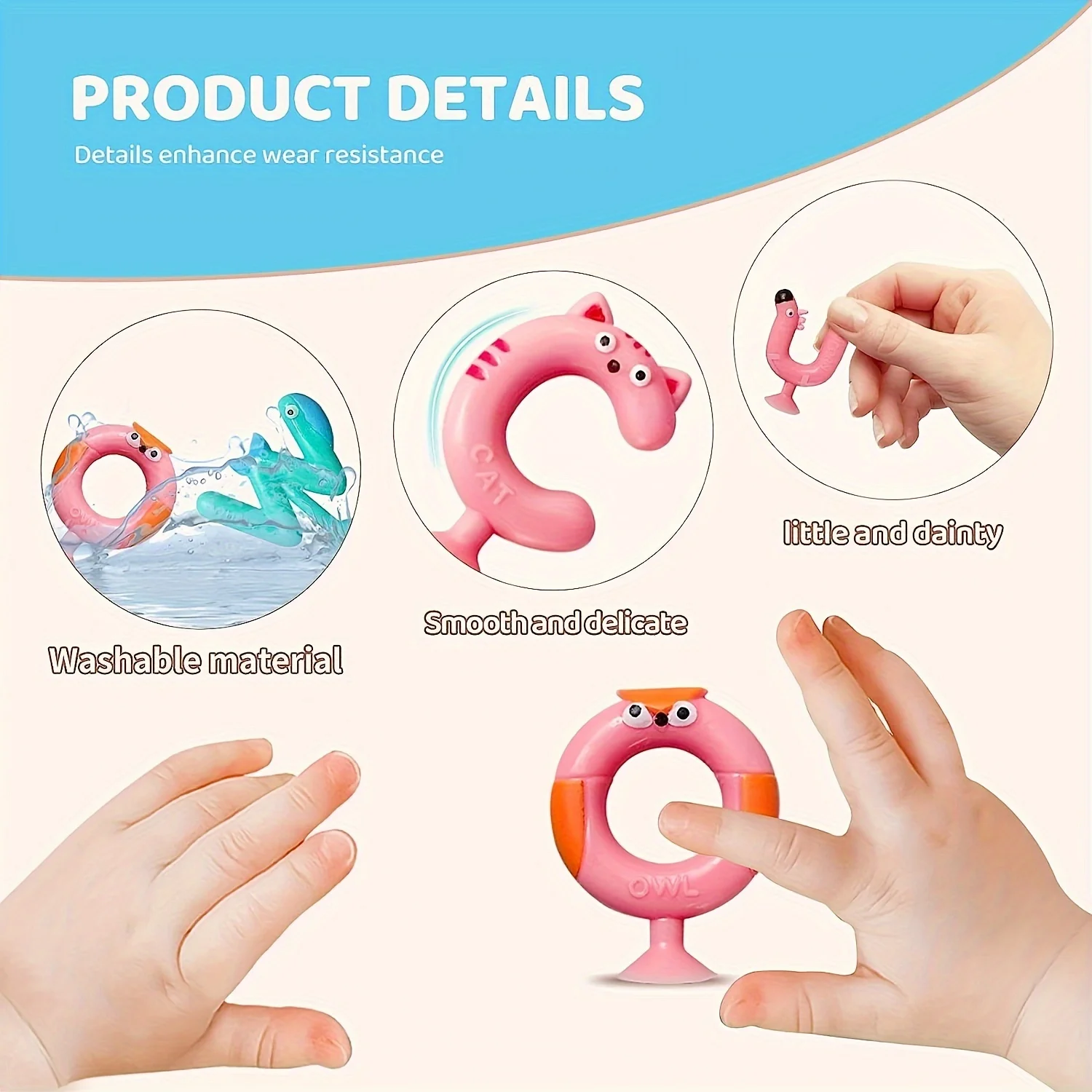 Cute Animal Alphabet ABC Suction Cup Toys, Colorful Alphabet Play Set, Puzzle Learning Sensory Toys, Random Colors and Styles