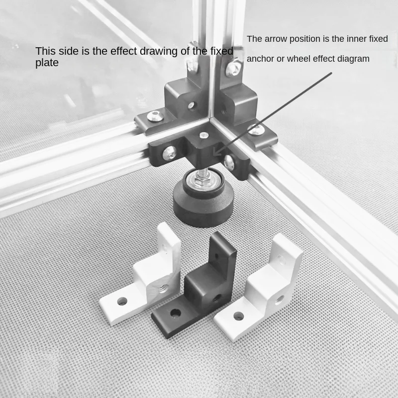 2020 Aluminum Plate Holder Foot Wheel Connector Extrusion Angle Code End Face