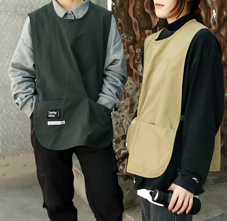 

Однотонный фартук для домашнего хозяйства, нейлоновый водостойкий пятенстойкий фартук в корейском стиле, жилет для рабочей одежды