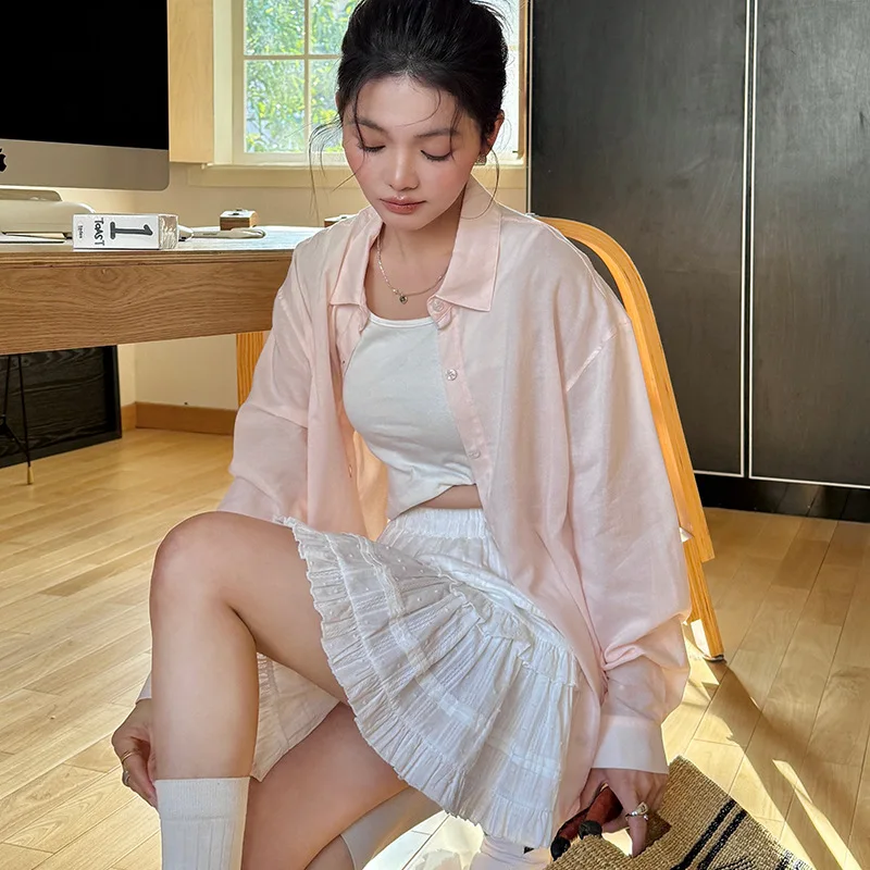 Linen Shirt Women's 2025 Spring and Summer New Drape Loose Cardigan Button Shirt