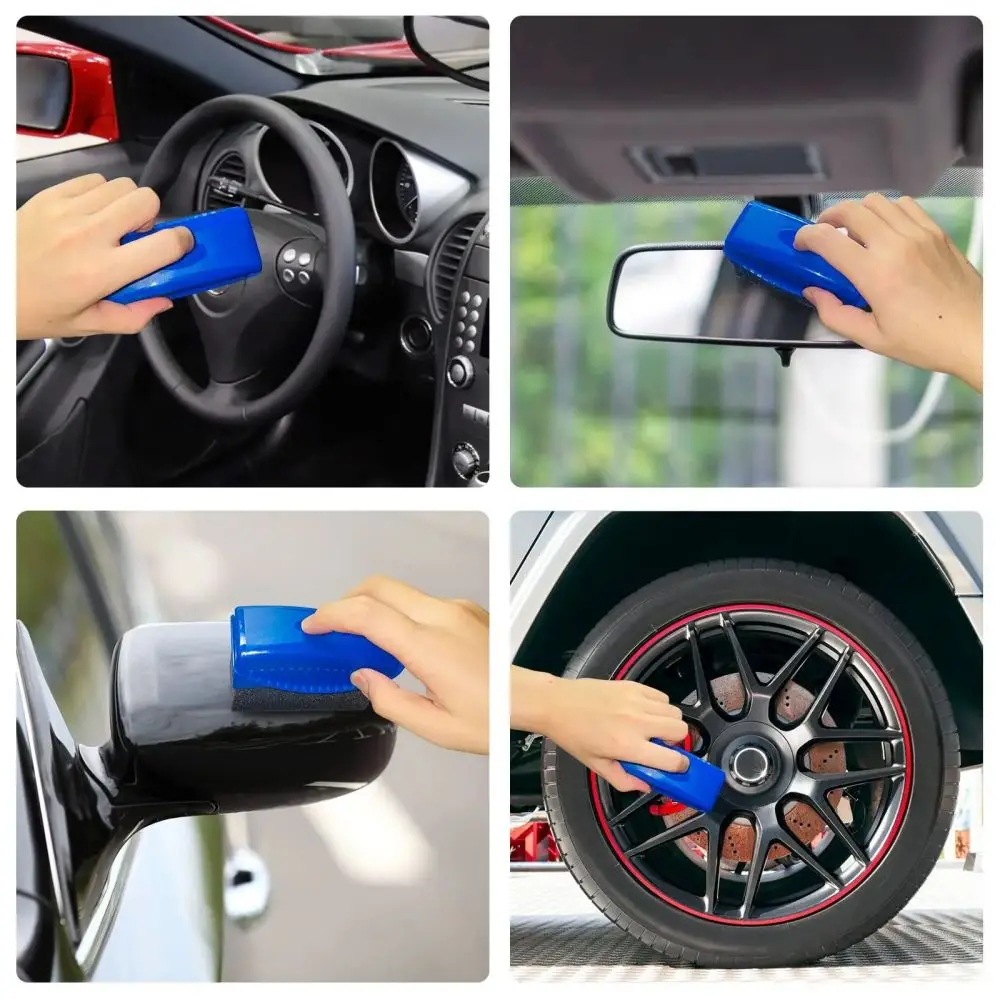 Waxing Sponge Brush With Cover Car Wheel Polishing ABS Washing Cleaning Tire Contour Dressing Applicator Pads Detail Accessories