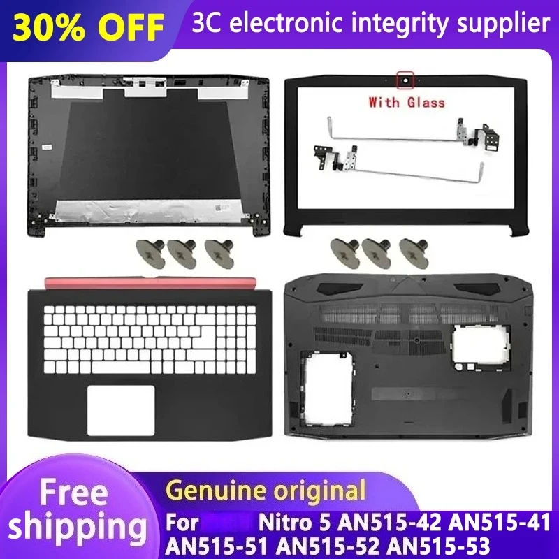 

Новинка для Acer Nitro 5 AN515-42 41 AN515-51 AN515-52 AN515-53, задняя крышка ЖК-дисплея для ноутбука/передняя панель/петли, винты для нижней части корпуса упора для рук