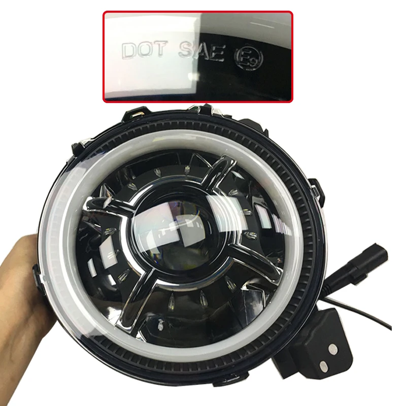 9 Inch Round  RGB Headlights for 2018-2019 Jeep JL Wrangler SUV Headlamps with Daytime Running Lights High Low