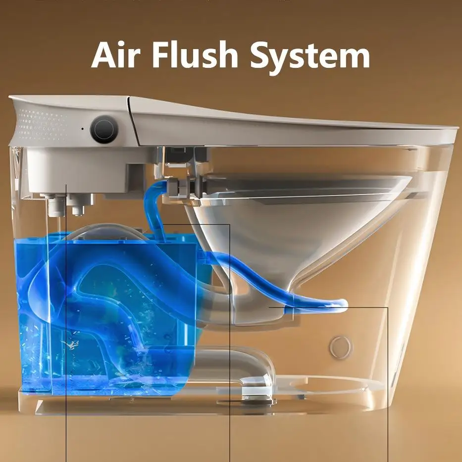 Low Price Smart Automatic Flush Elongated Toilet Remote Control Bathroom Water Closet Smart Toilet For Hotels And Villas - view 2