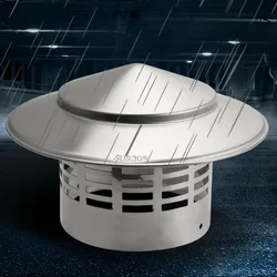75/200mm Stainles Steel Chimney Cap For Exterior Wall Roof Pipe Exhaust Vent Chimney Exhaust Hood Silver Chimney Cover