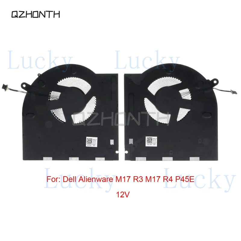 f  New For Dell Alienware M17 R3 M17 R4 P45E CPU+GPU Cooling Fan 0CNV63 0H5TYJ 12V