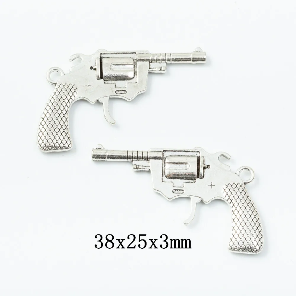 

15pieces (gun) vintage zinc alloy charm metal pendant DIY jewelry discovery making accessories 1707