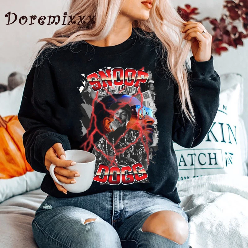 

Snoop Doggy Dogg Hiphop Women Pullover Sweatshirt Long Sleeve Casual Lady Oversized Hoodie Christmas Gift Winter Cotton Hoodies