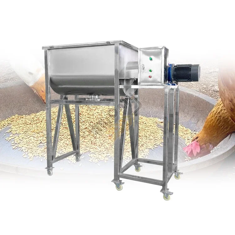 Horizontal Design Ribbon 1000 Kg 200kg Blender Machine Cattle/Pig/Animal Feed Mixer with 500kg Per Batch