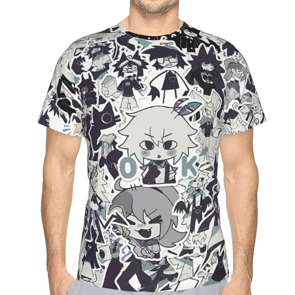 Cartoon Miss Circle 100% Cotton T-Shirt Men'sClassic T Shirts Men O-Neck Short Sleeve