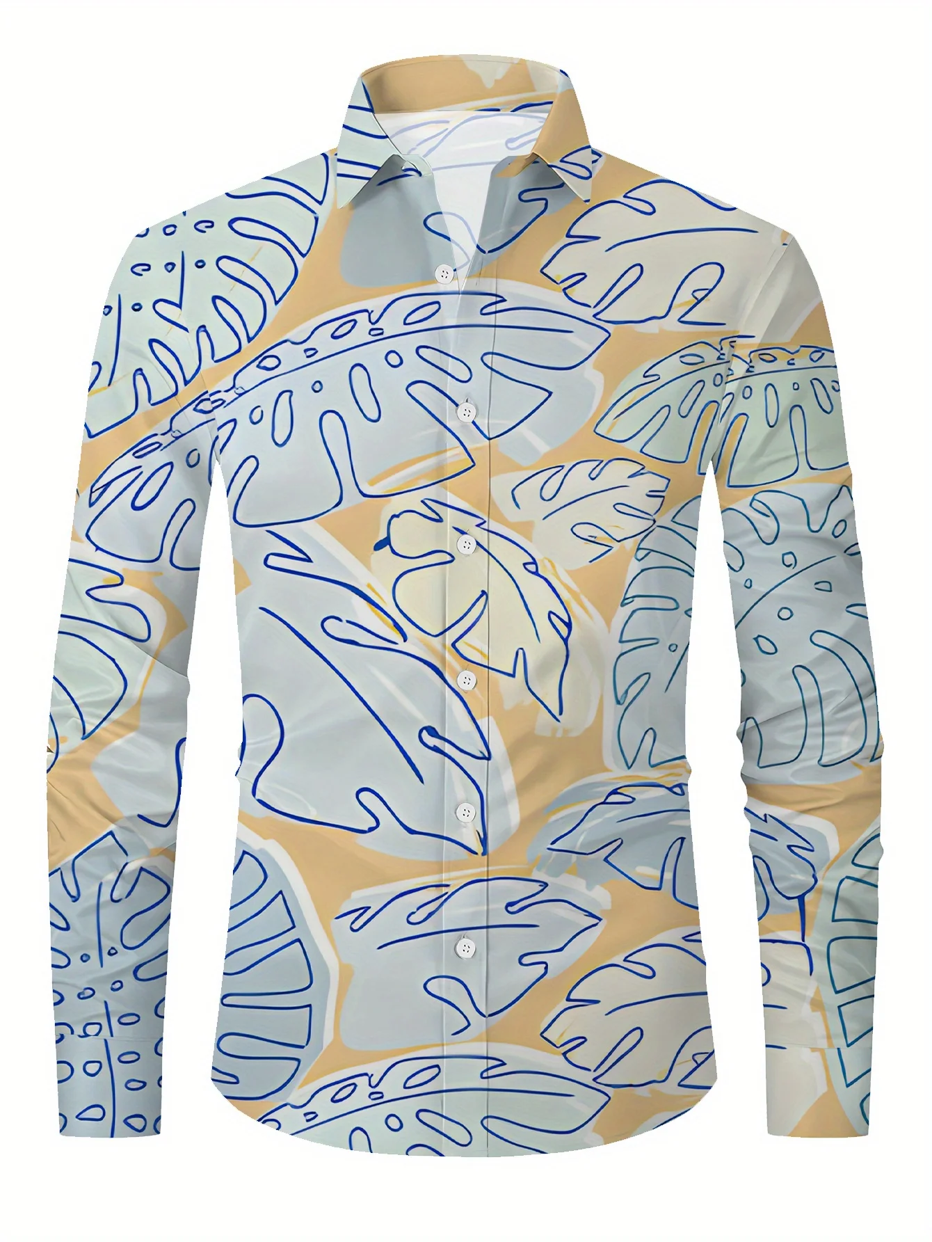 Men's casual long-sleeved shirts look good all year round, comfortable dopamine