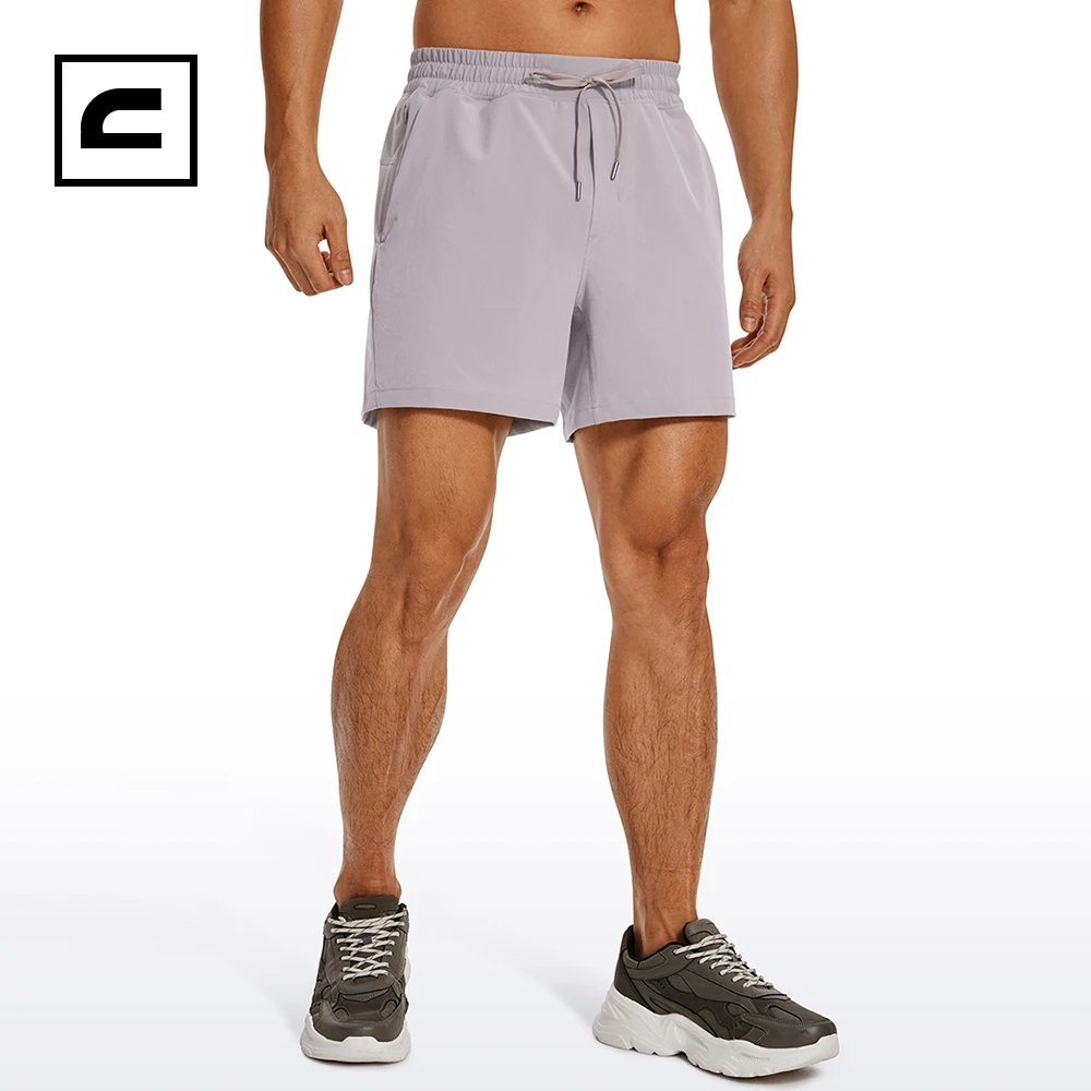 CRZ YOGA Men's Linerless Workout Shorts - 5'' Lightweight Quick Dry Running Sports Athletic Gym Shorts with Pockets