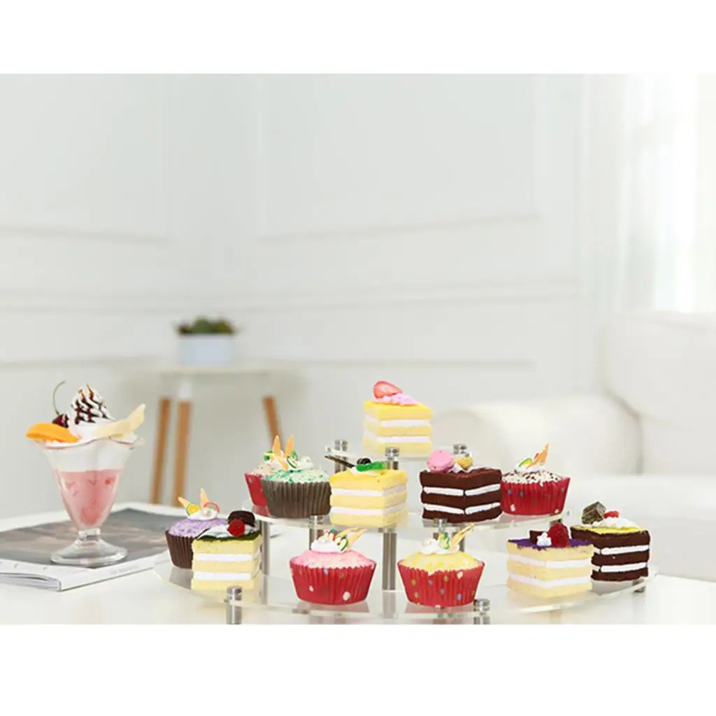 Clear Acrylic Dessert Cupcake Display Stand for Figures Retail