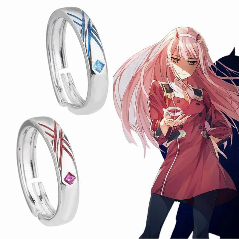 Hiro Ichigo Goro Kokoro Miku Anime Character Perimeter Jewelry Accessories Gifts Unisex Adjustable Couple Metal Premium Rings