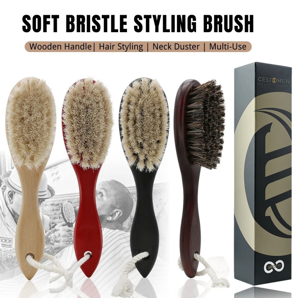 1pcs Soft Bristle Styling Brush Barber Neck Broken Hair Cleaning Brush Men Beard Styling Oil Head Brush Salon Hairdressing Tool