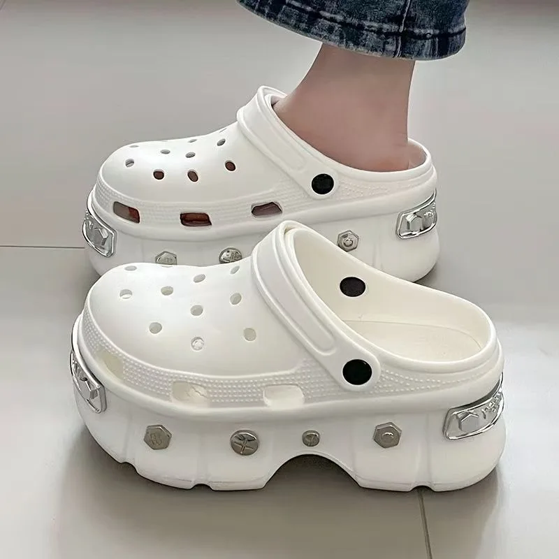 

Женские сандалии на массивной платформе, повседневные нескользящие шлепанцы, летние шлепанцы на танкетке, женские модные уличные пляжные тапочки из ЭВА, шлепанцы