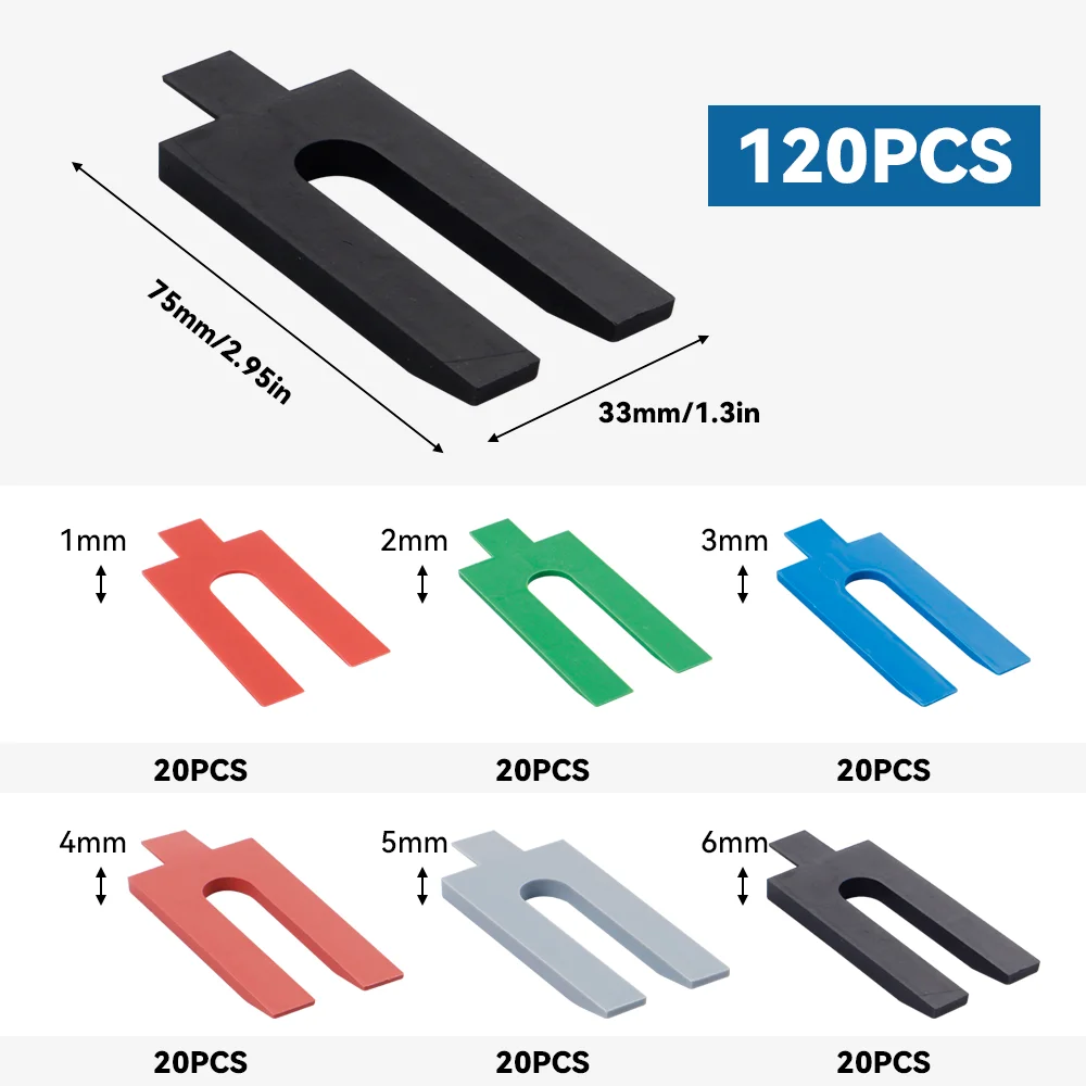 Professional Plastic Tile Leveling Spacers, U-Shaped Glazing Blocks, Smooth Surface, Reusable, For Floor Wall Tile Gap Fixing