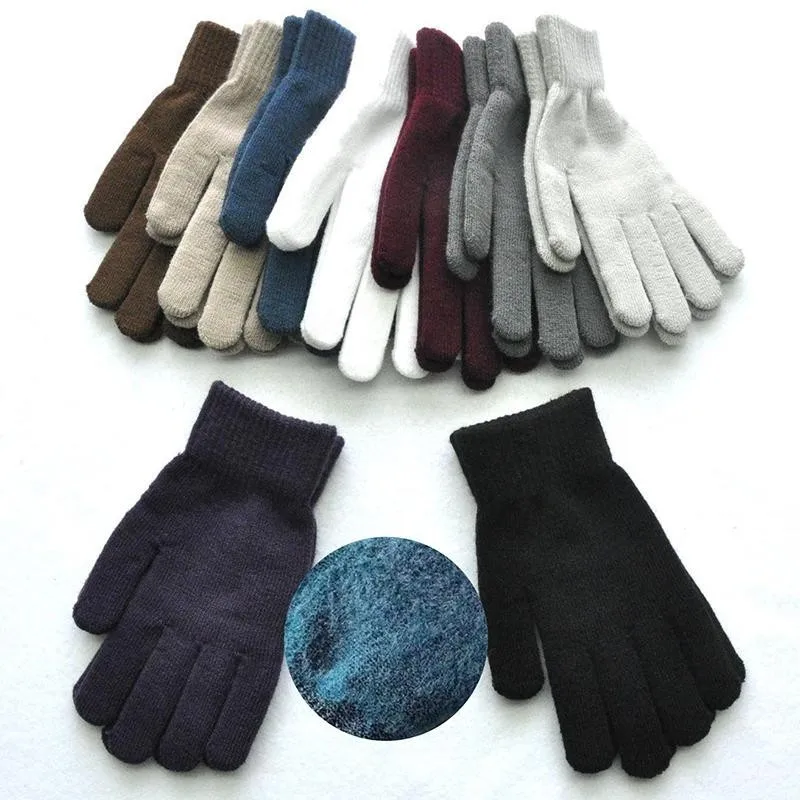 Full Fingered Gloves Winter Warm Thermal Wrist Warmer Glove Solid Knitted Gloves Warm Split