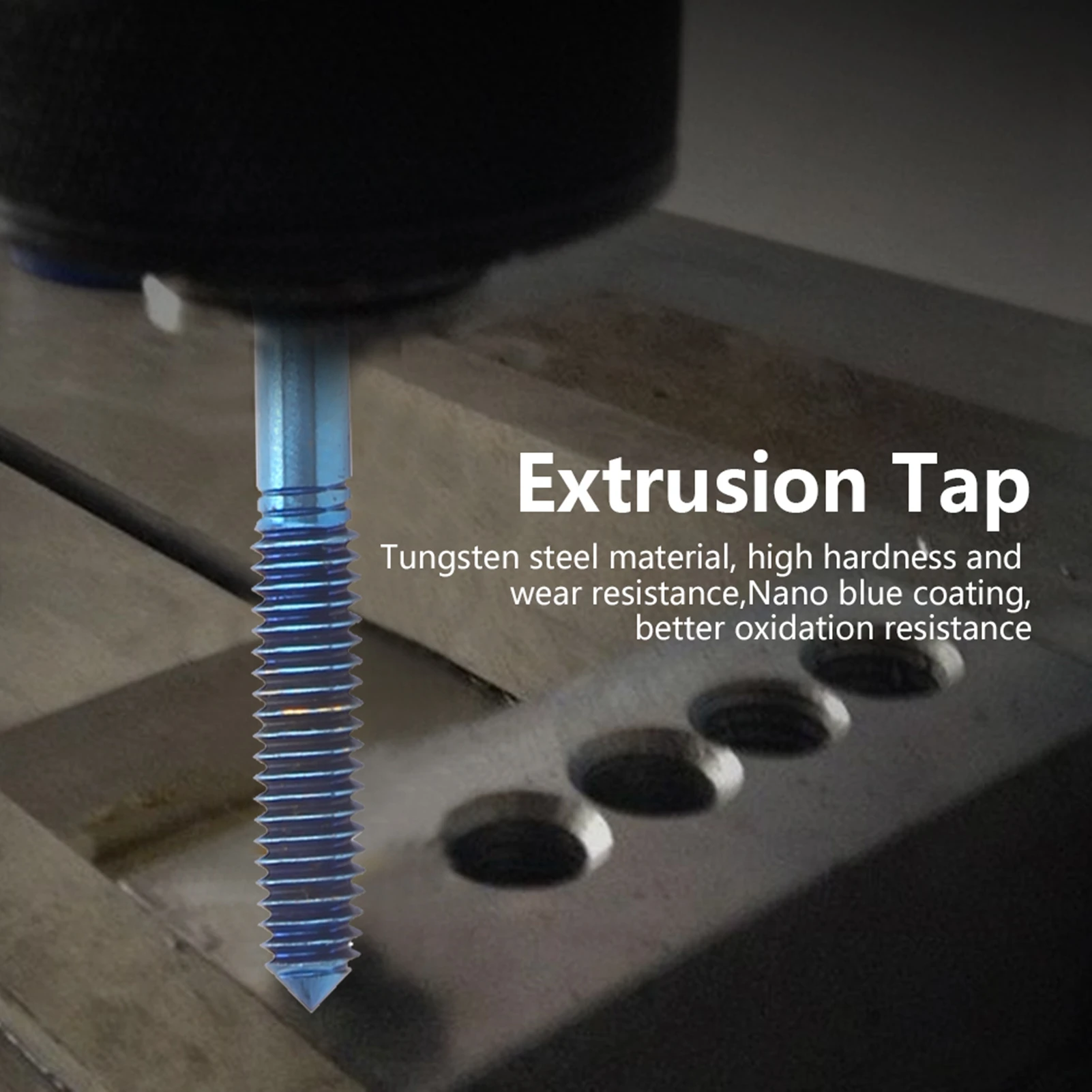 M2 M2.5 M3 M4 Alat Sadap Pembentuk Benang Lapis Biru Tap Ekstrusi Baja Tungsten untuk Pembuatan Perbaikan