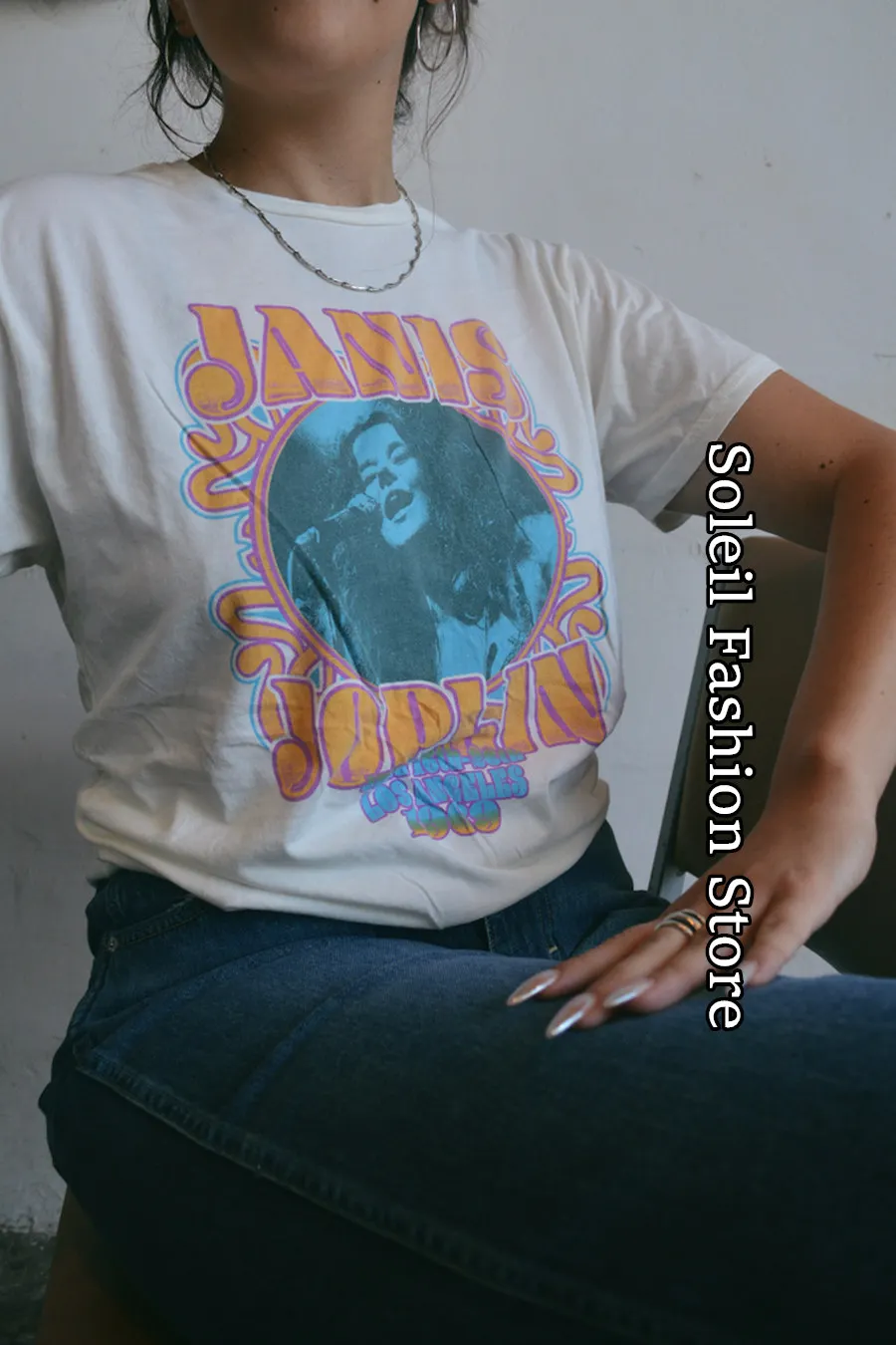 Janis Joplin Graphic Cotton T-Shirt Women Summer Rock Tops Tees Fashion White Short Sleeve Clothing Female Casual Streetwear