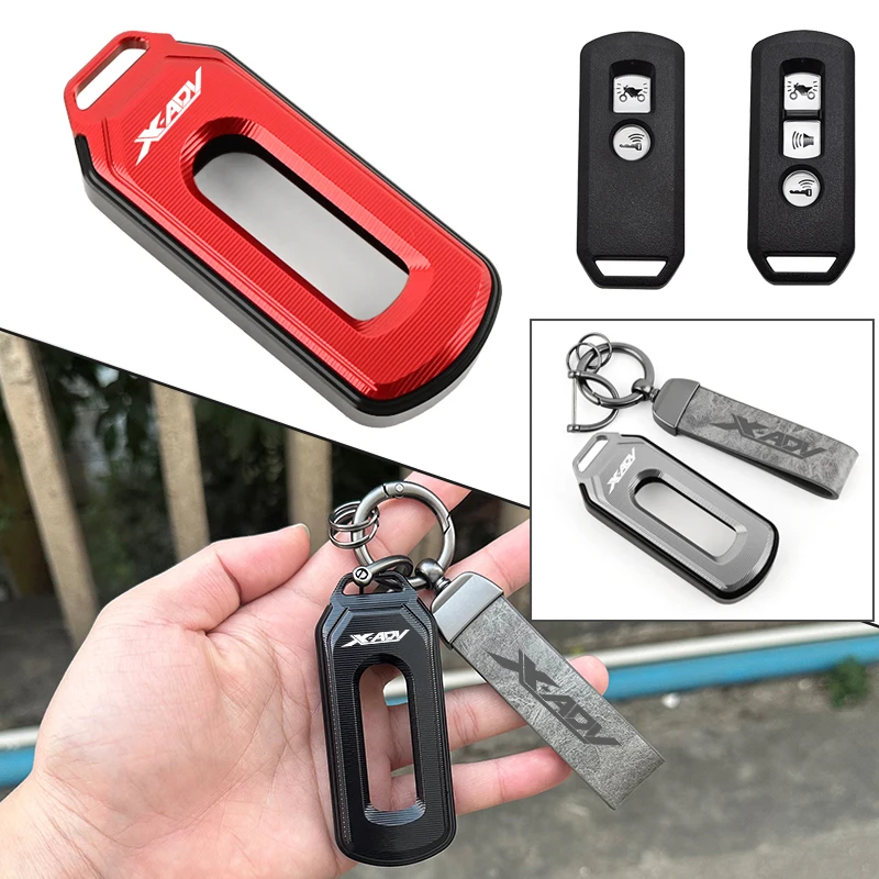 For XADV 750 XADV750 X-ADV 750 X ADV 2017-2024 Motorcycle Aluminium Accessories Key Remote Cover Case Chain Keychain Key Ring