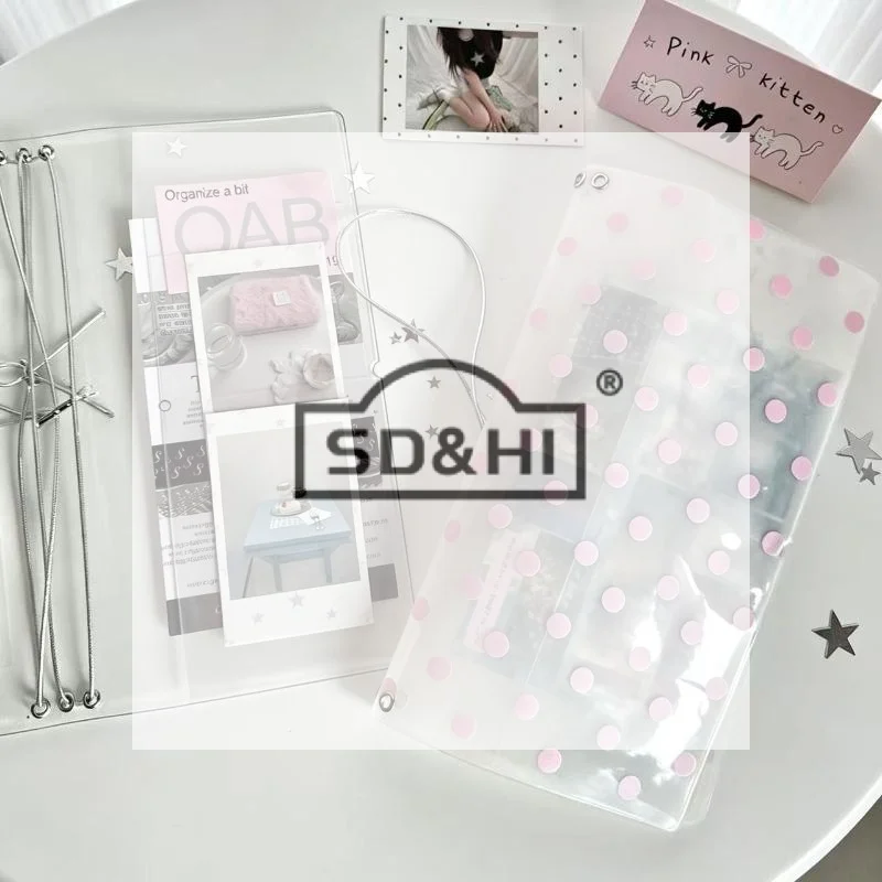 Korean Transparent TN Notebook Cover With Elastic Band Traveler Notebook PVC Binder For Travel Transparent Storage Folder