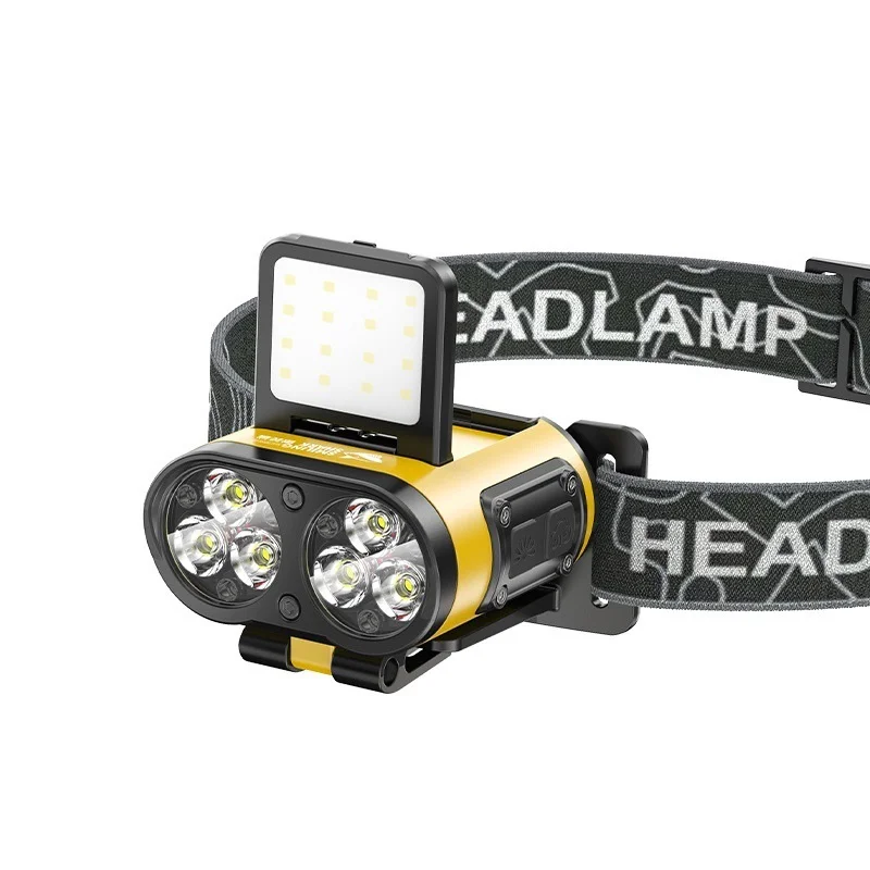 Protective Outdoor Lightweight Strong Cap Clip Head Lamp Dual Focus Flood Light Smart Wave Induction COB Illumination for Night