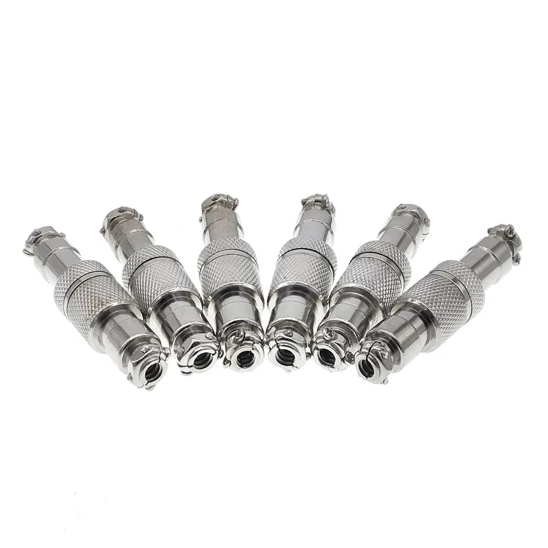 5pcs GX12 Cable butt joint connector push pull circular plug 2pin3pin4pin5pin6pin 5A 125v Male-Female butt  Connectors