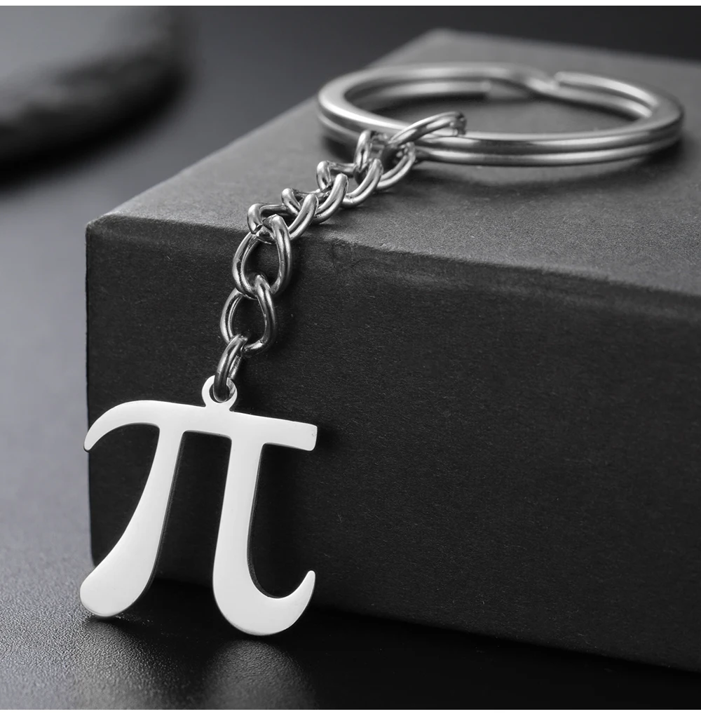 COOLTIME Mathematischer Pi-Symbol-Anhänger, Schlüsselanhänger, Edelstahl, 3.14, Mathe-Schild, Schlüsselanhänger, Schmuck, Geschenk für Mathe-Liebhaber, Lehrer – Detail 9