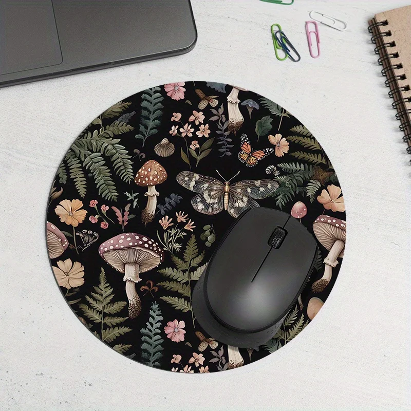 라운드 숲 식물 마우스 패드 고무 미끄럼 방지 사무실 키보드 매트 데스크 패드 게이머 설치 장식 Playmat 데스크탑 데스크 주최자