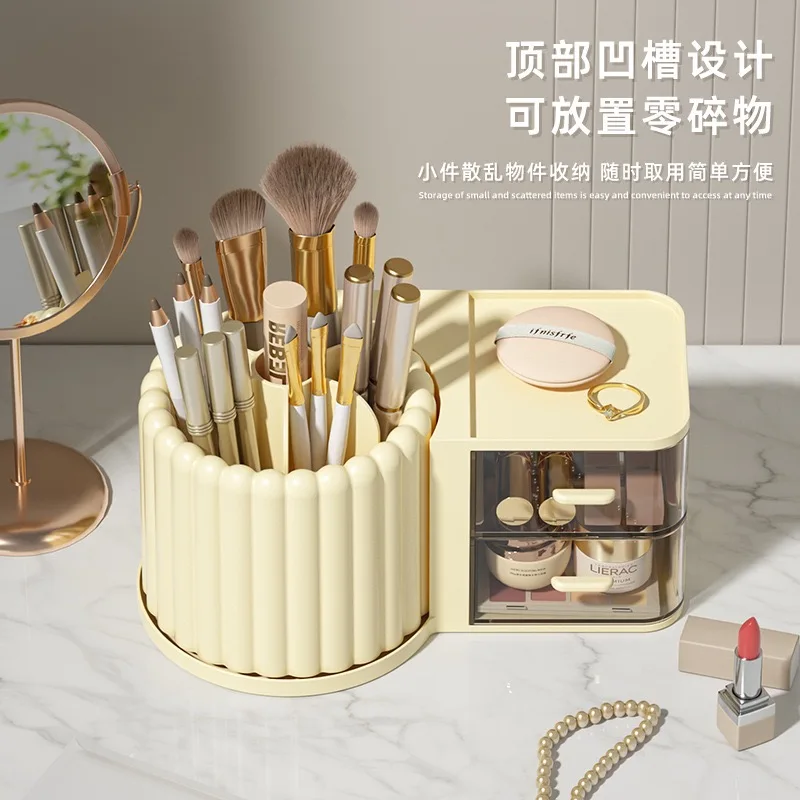 

Make-up Brush Holder 360° Swivel Cosmetic Organiser Cosmetic Brushes Lipstick Organiser Cosmetic Countertop Drawer Organiser