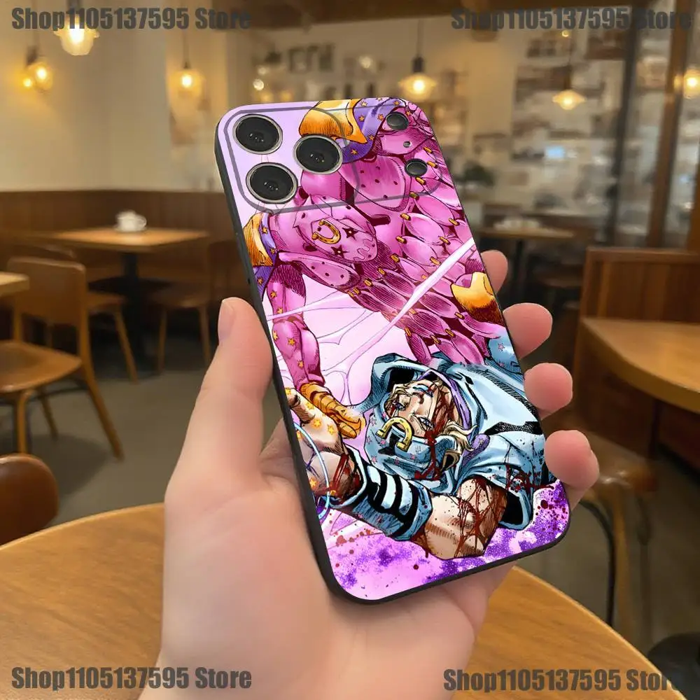 Johnny joestar j-jojo capa de telefone para iphone 17,16,15,14,13,12,11, pro,xs, max, zr, plus, e, se4, mini capa macia preta