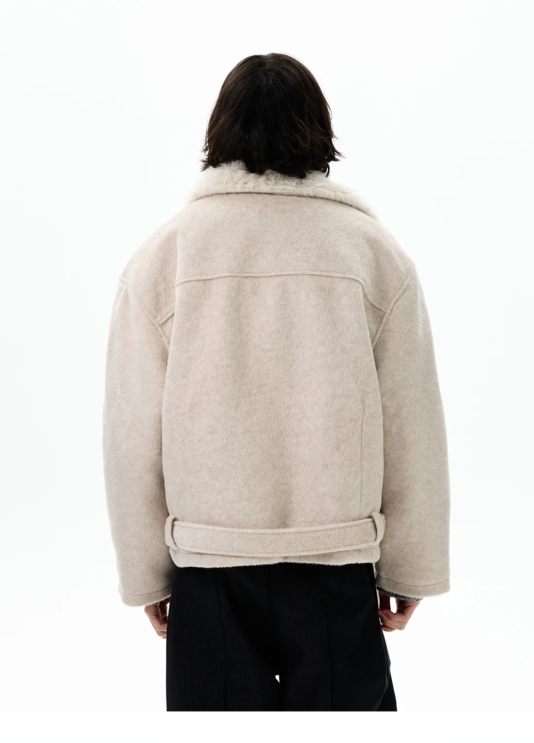 سترات شتوية جديدة للرجال لعام 2025 بلون واحد سترات رجالية عصرية أنيقة وفضفاضة وسميكة وأكمام طويلة معاطف مريحة ودافئة #4