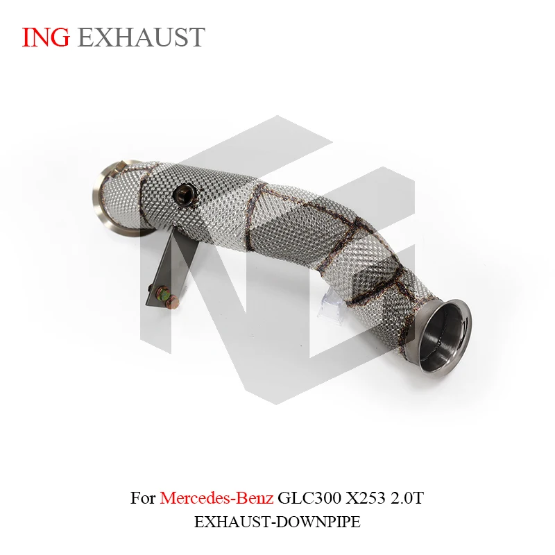 

ING SS304 Downpipe Exhaust for Mercedes Benz GLC300 X253 2.0T With Heat Shield Catless Car Pipe System High Flow Performance
