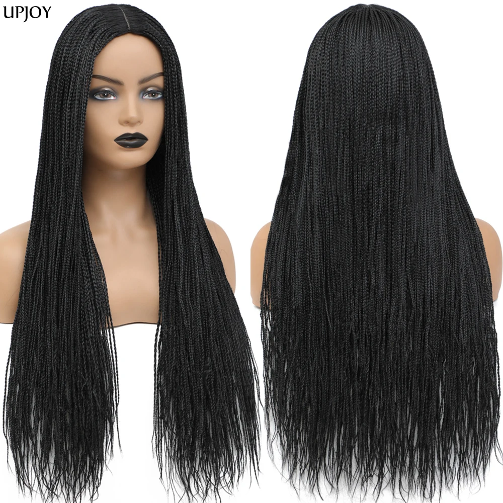 Synthetic Wigs Box Braided Wigs for Black Women 26" Pelucas de mujer Largas Braids Wigs Fake Scalp Knotless Micro Braided Wig