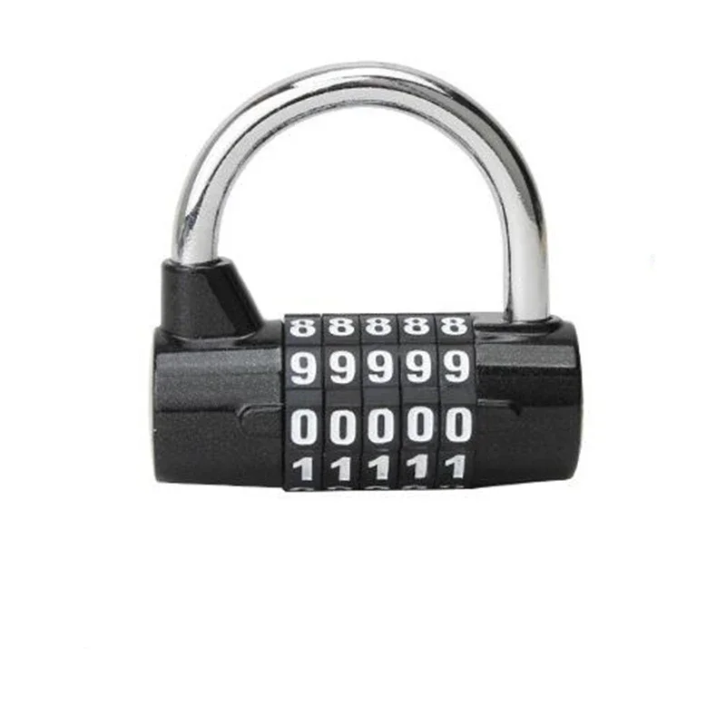 

5 Digit Number Combination Wide Shackle Zinc Alloy Password Safety Padlock Travel Lock