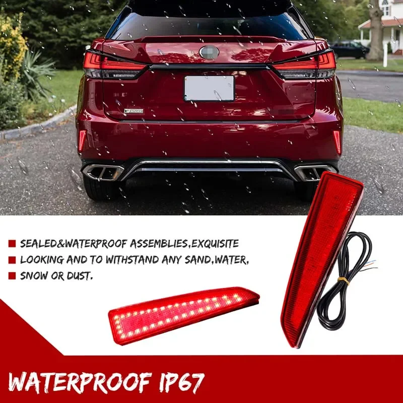 OE-spec Red LED Car Rear Bumper Reflector Tail/Brake Lights, Rear Fog Lights For Lexus RX350 RX350L Base / RX450h RX450hL Base