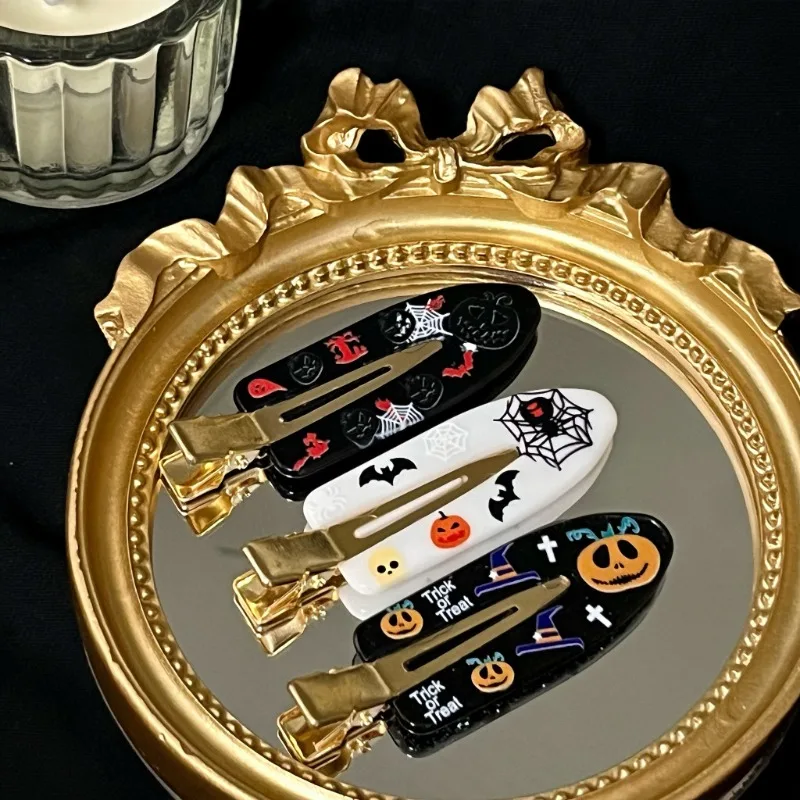 

New Halloween Hair Clips Pumpkin Bat Duckbill Clips Cute Side No-Slip Grip Hairpins for Women Girls Hair Accessories