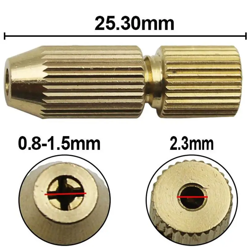 Dispositivo di serraggio Chuck 2mm ottone motore elettrico albero morsetto dispositivo Chuck Mini piccolo per trapano 0.8mm-1.5mm Micro punta da