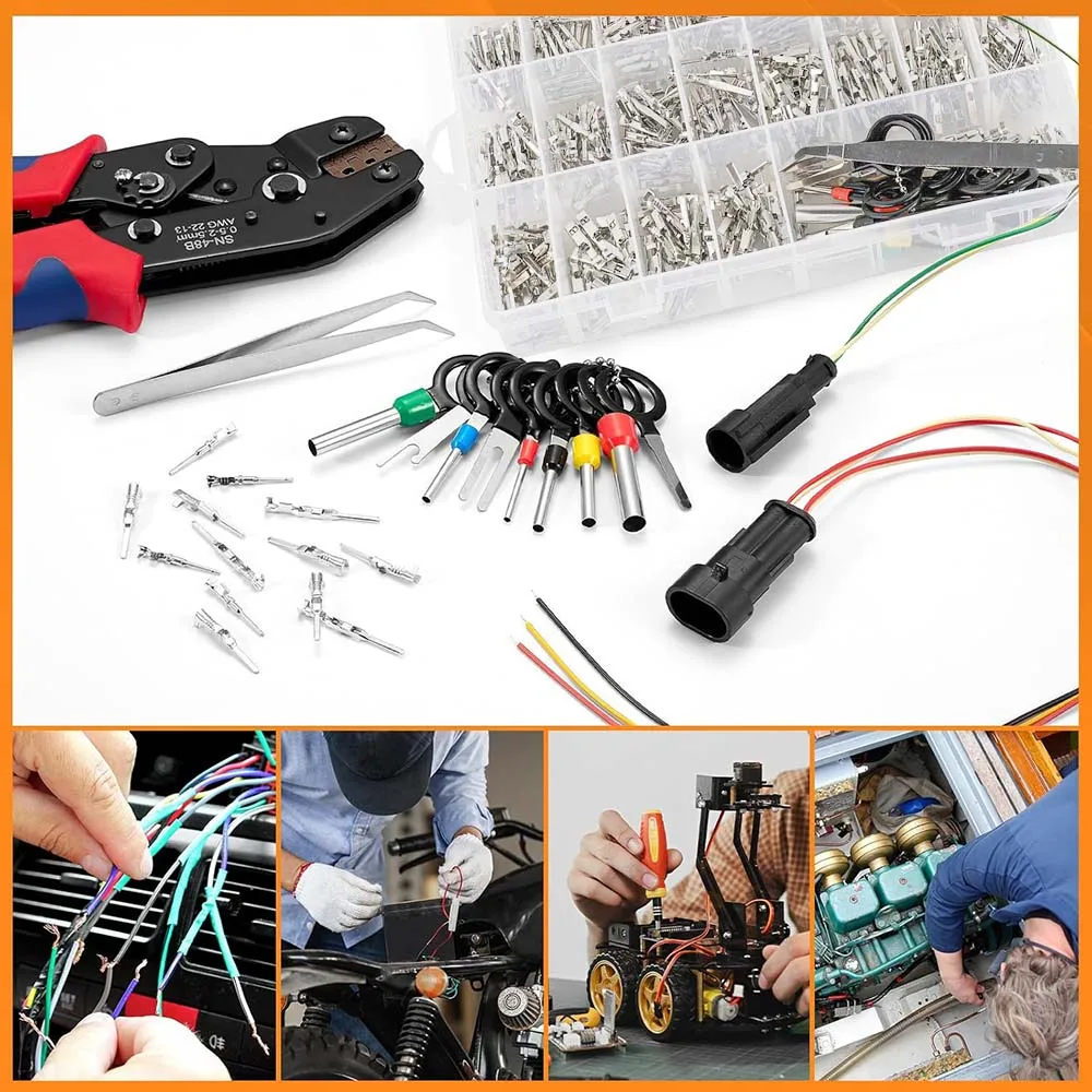 460Pcs 1/1.5/1.8/2.2/2.8/3.5mm Terminal Pins Wire Pin Male Female Automotive Connector Car Electrical Wire Terminal pin Remover