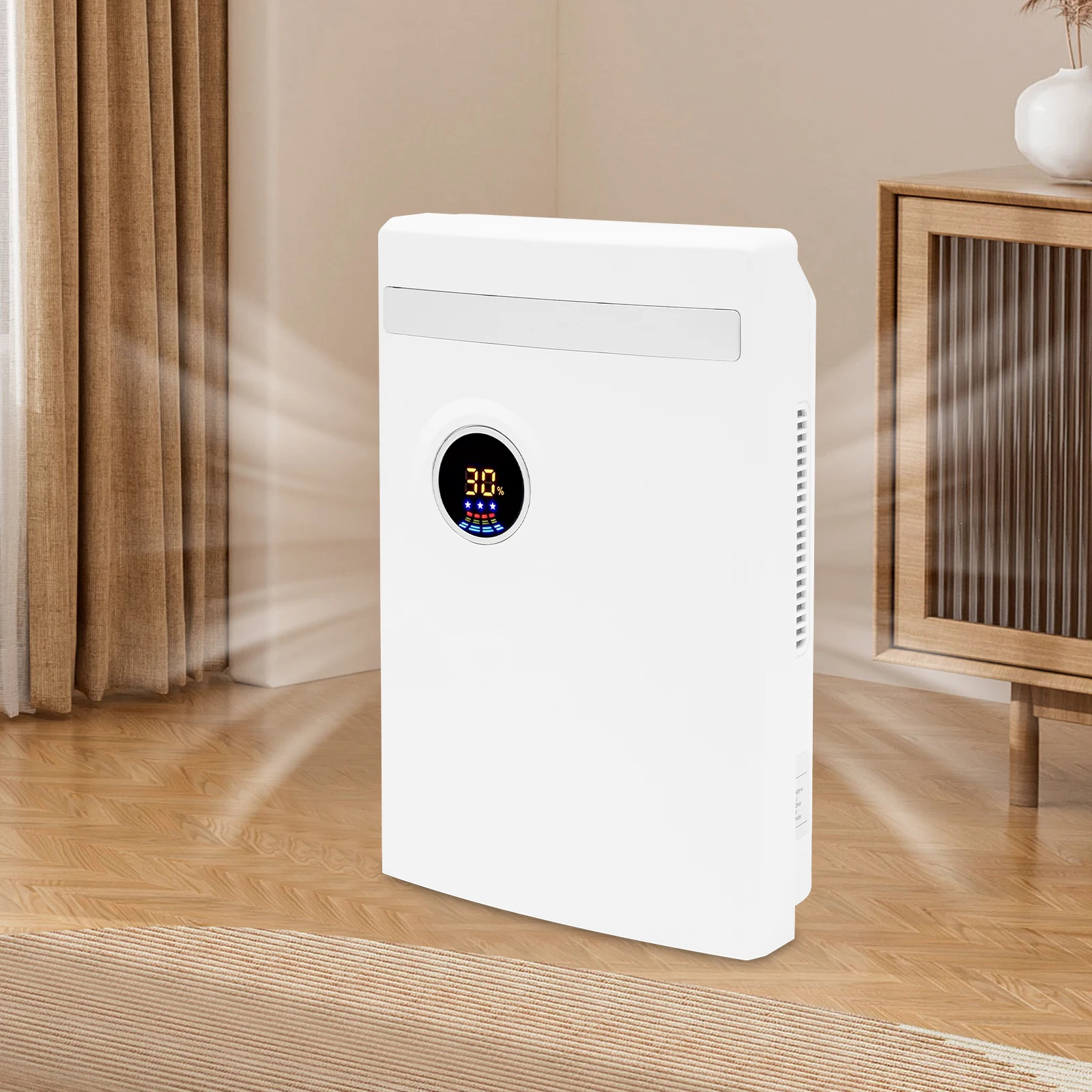 Deshumidificador de 220 V y 100 W para interiores, deshumidificador de 2200 ml, cobertura máxima de 322.9 pies cuadrados, pantalla LED, apagado automático, secador de aire portátil