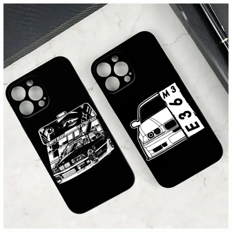 M3 E36 Power Maglietta Camiseta Oldtimer Car Dtm Phone Case for Iphone 14 12 11 13 15 Pro Max X XR 14 15 8 7 Plus Phone Covers