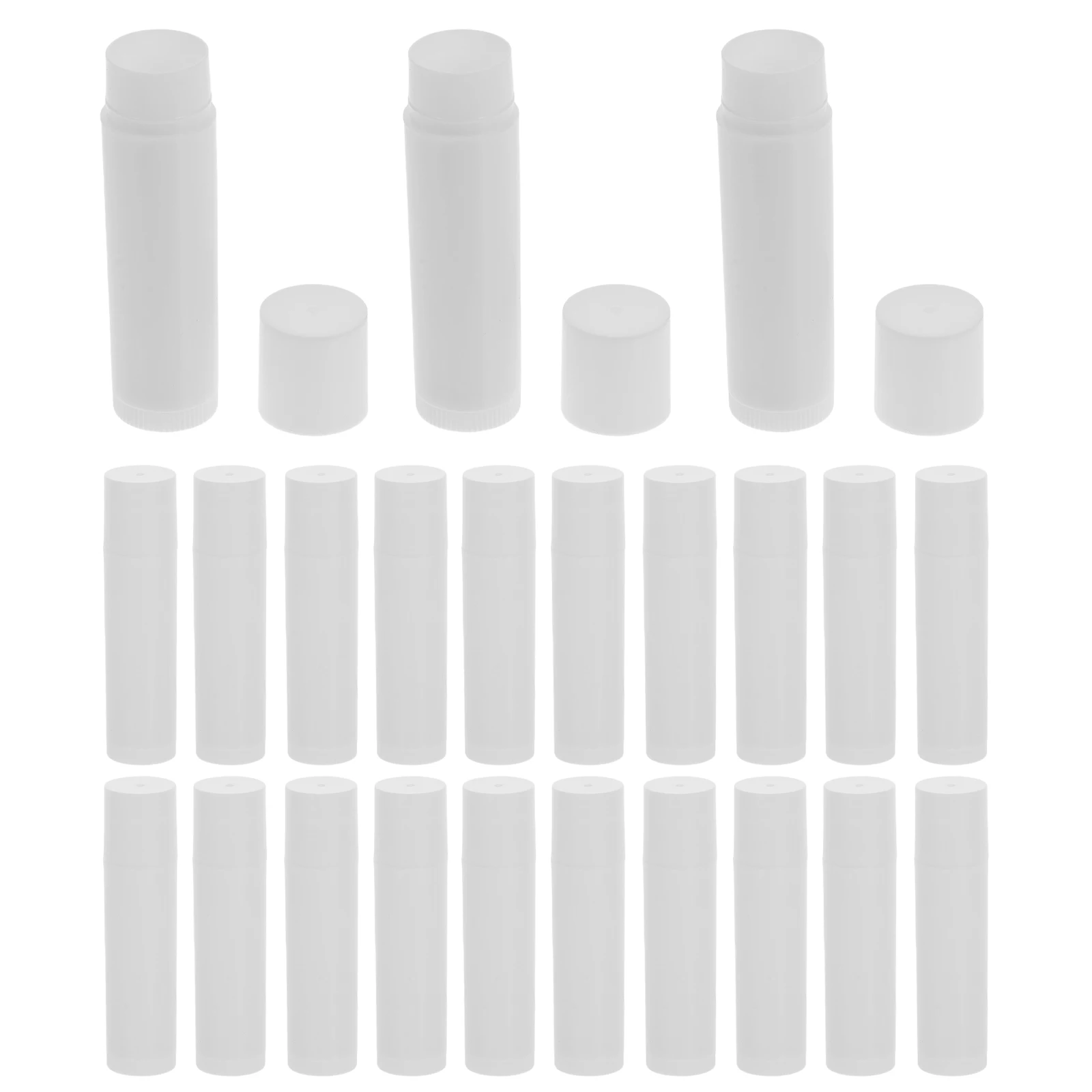 

50pcs 5G Diy Empty Lip Balm Tubes Lip Pomade Storage Containers Premium Plastic Reusable Makeup Accessories Storage Tubes White
