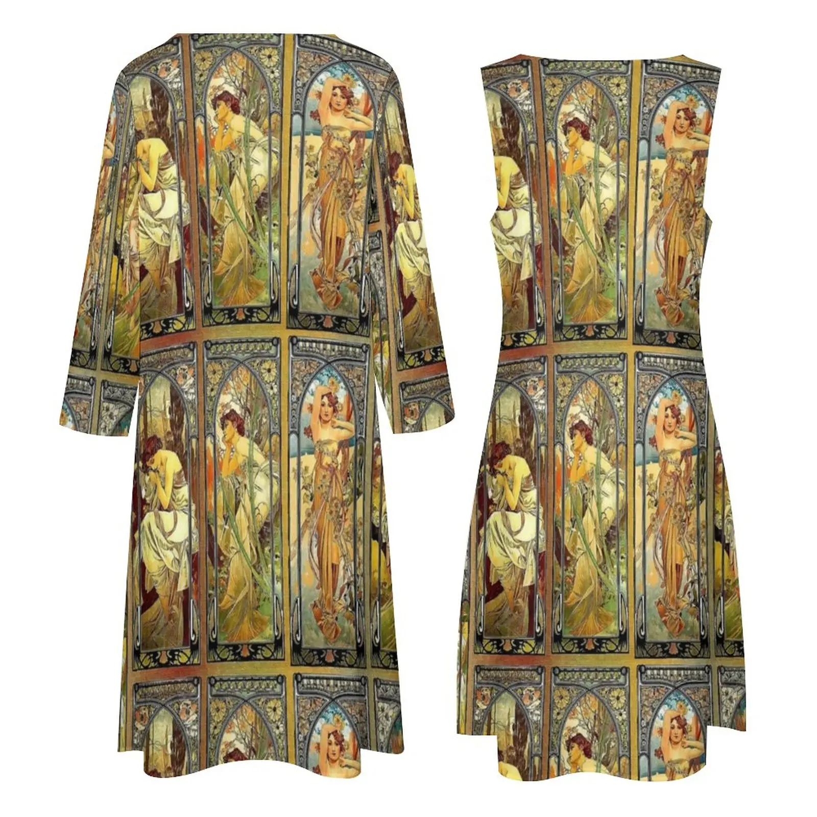 Tarot sukienka z nadrukiem dwuczęściowy Nouveau Vintage Art Streetwear Boho plaża długie sukienki kobieta Vintage Maxi sukienka prezent urodzinowy